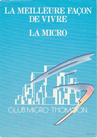 Page 1 du document de présentation du Club Micro Thomson dans les années 80