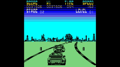 capture d'écran du jeu Crazy Cars pour thomson TO8 réalisée avec l'émulateur MAME