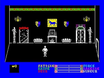 capture d'écran du jeu La nuit des templiers pour thomson TO8 réalisée avec l'émulateur MAME