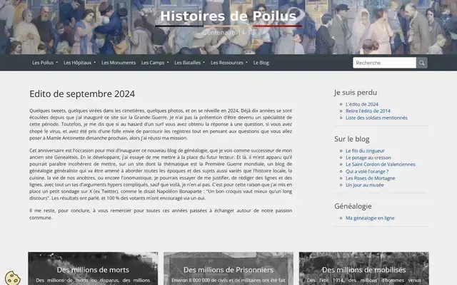 Site historique sur la Grande Guerre, créé par Alexis AMAND
