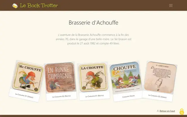 Site créé pour présenter une collection d'objet de brasserie