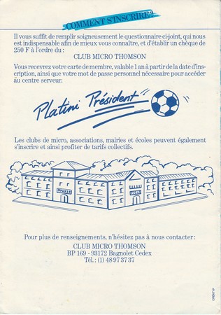 Page 6 du document de présentation du Club Micro Thomson dans les années 80