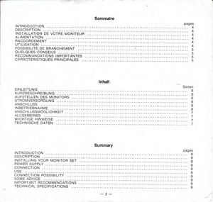 scan de la documentation concernant le moniteur Thomson du TO8