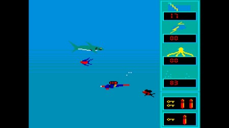 capture d'écran du jeu Aquanaute pour thomson TO8 réalisée avec MESS