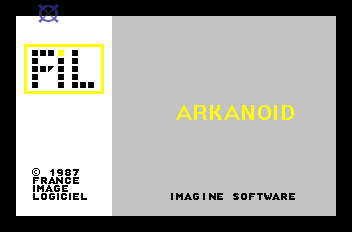capture d'écran du jeu Arkanoïd pour thomson TO8 réalisée avec l'émulateur MESS