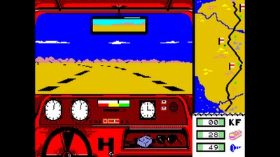 capture d'écran du jeu Dakar 4x4 pour thomson TO8 réalisée l'émulateur avec MAME