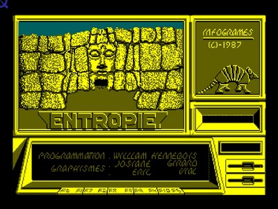 Capture d'écran du jeu Entropie pour ordinateur Thomson TO8 réalisée l'émulateur avec MAME