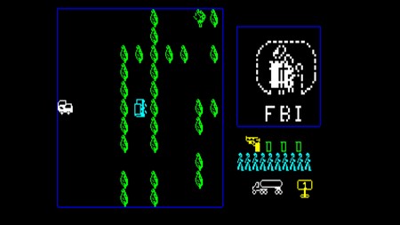 capture d'écran du jeu FBI pour thomson TO8  réalisée avec l'émulateur MAME