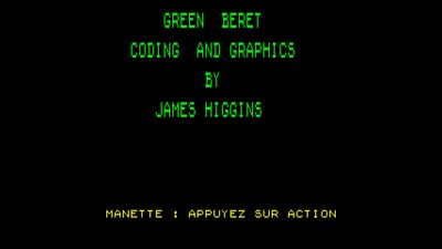 Capture d'écran du jeu Green Beret pour ordinateur Thomson TO8 réalisée avec l'émulateur MAME
