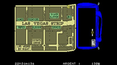 Capture d'écran du jeu Las Vegas pour ordinateur TO8 réalisée avec l'émulateur MAME