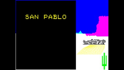 capture d'écran du jeu San Pablo pour ordinateur Thomson TO8 réalisée avec l'émulateur MESS