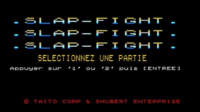 Capture d'écran du jeu Slap Fight pour ordinateur TO8 réalisée avec MAME