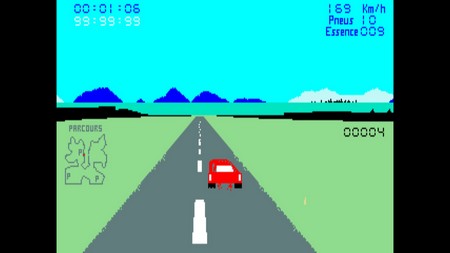 capture d'écran du jeu Speedway pour ordinateur TO8 réalisée avec MAME