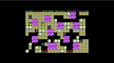 Capture d'écran du jeu Stone Zone pour ordinateur TO8 réalisée avec MAME