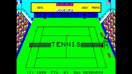 capture d'écran du jeu Super Tennis pour thomson TO8 réalisée avec MESS