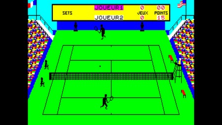capture d'écran du jeu Super Tennis pour thomson TO8 réalisée avec MESS