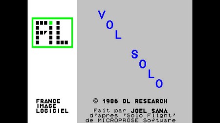 Capture d'écran du jeu Vol Solo pour ordinateur TO8 réalisée avec MAME